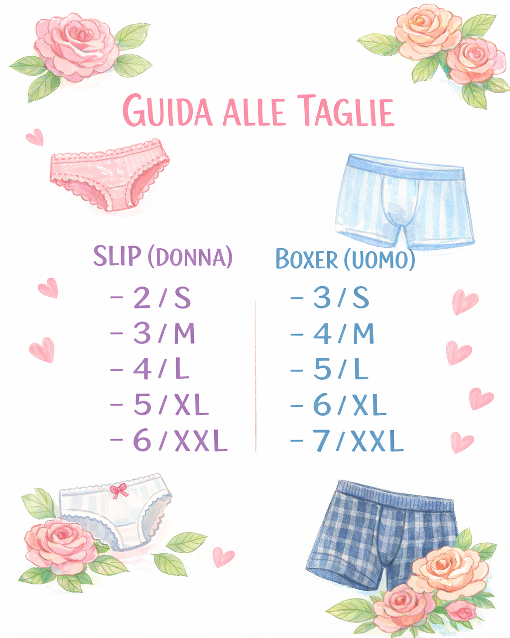 Guida alle taglie di intimo