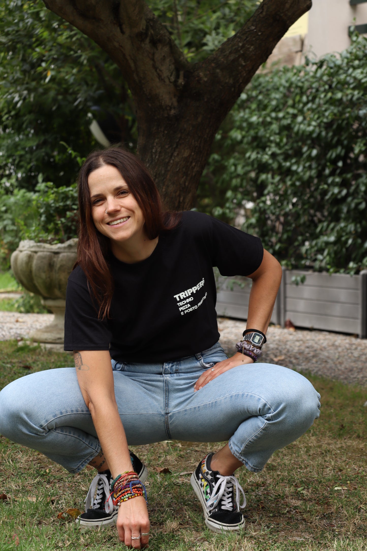 T-shirt 'TECHNO PIZZA E POSTO FINESTRINO'